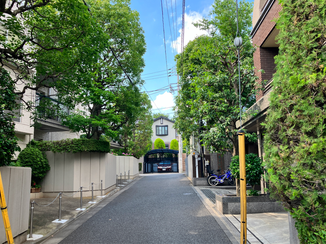 緑豊かで閑静な前面道路