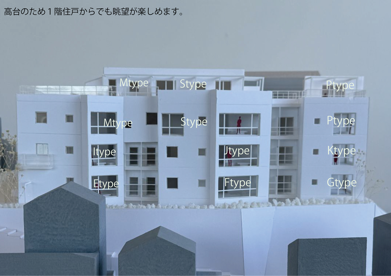 高台の解放感（模型写真）