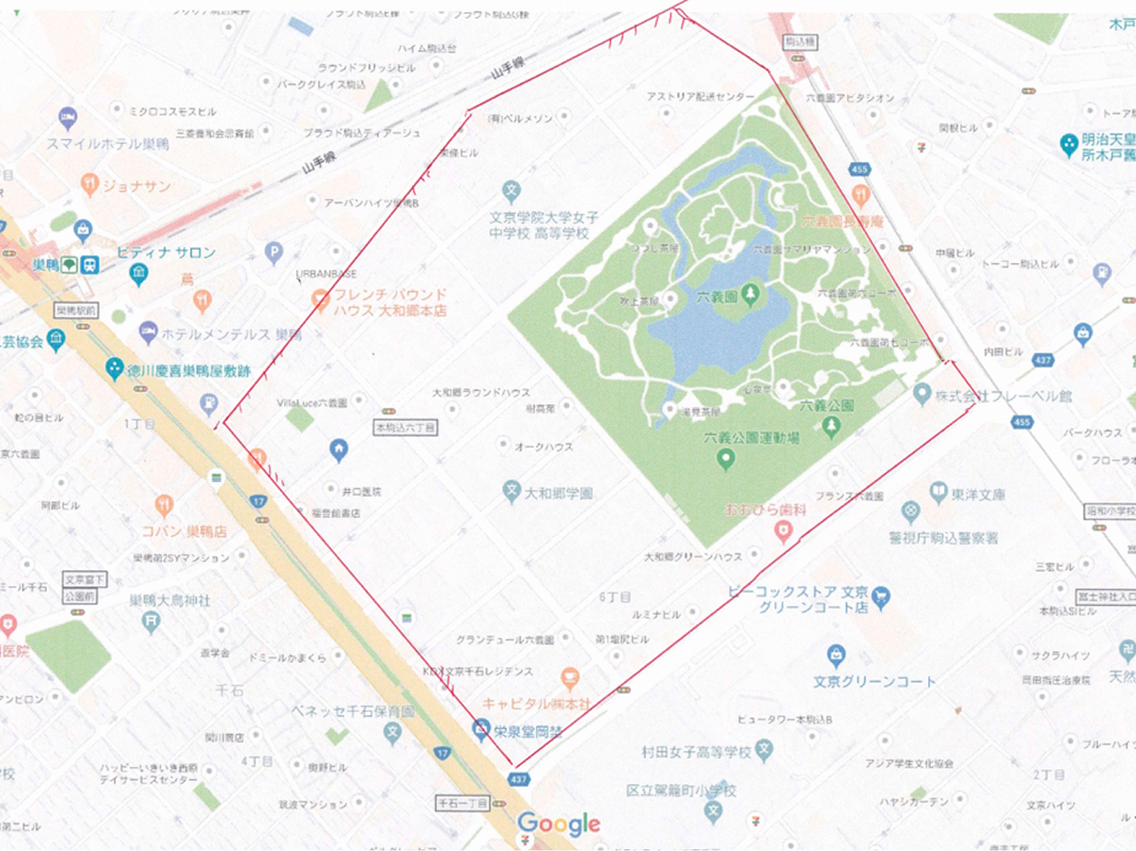 大和郷町会のエリア（出展：一般社団法人大和郷町会）